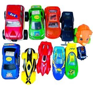 Vintage Plastic Car Lot of 11 McDonalds 5" & Under Nascar Spin Master Speed Race